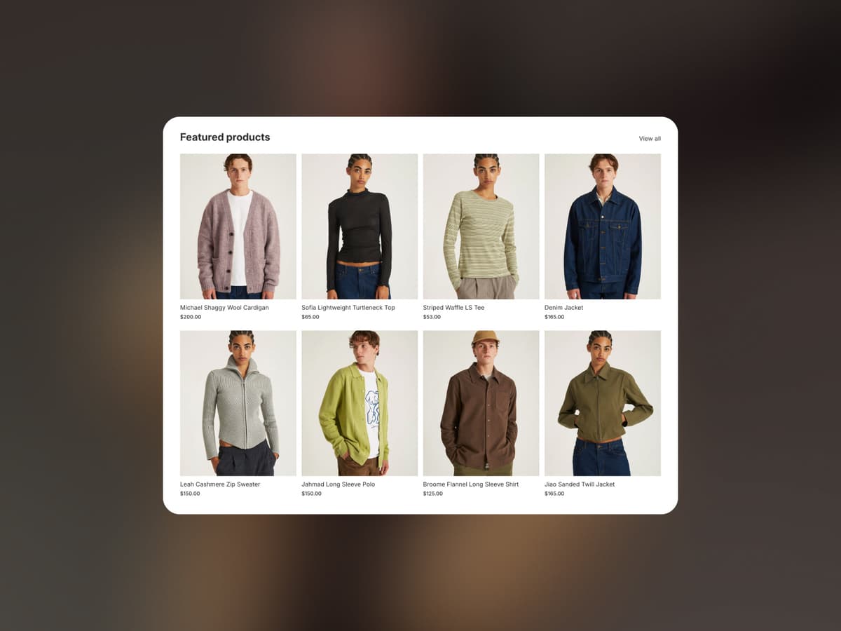 Shopify storefront product layout